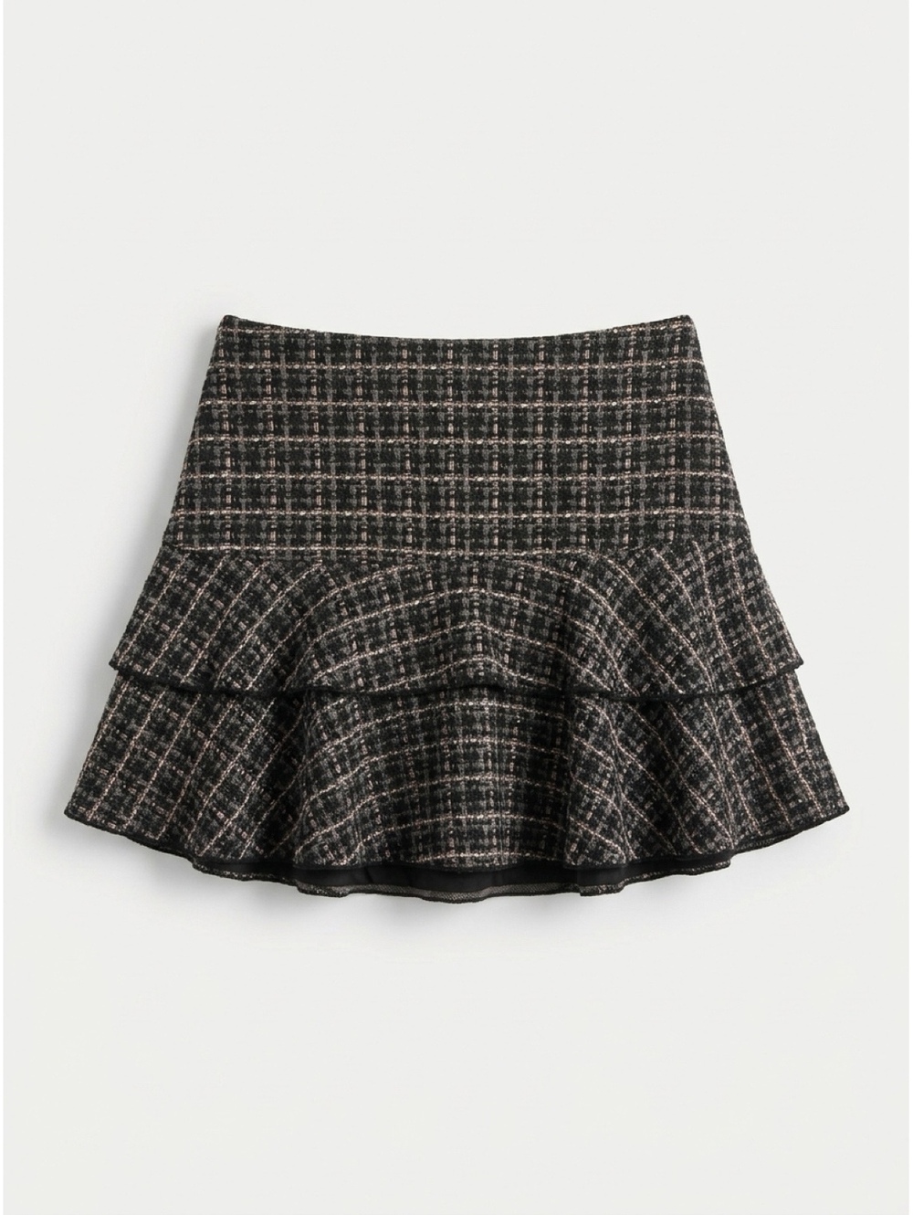 HeartSoul Women's Black and Pink Plaid Ruffle Mini Skirt Size 5